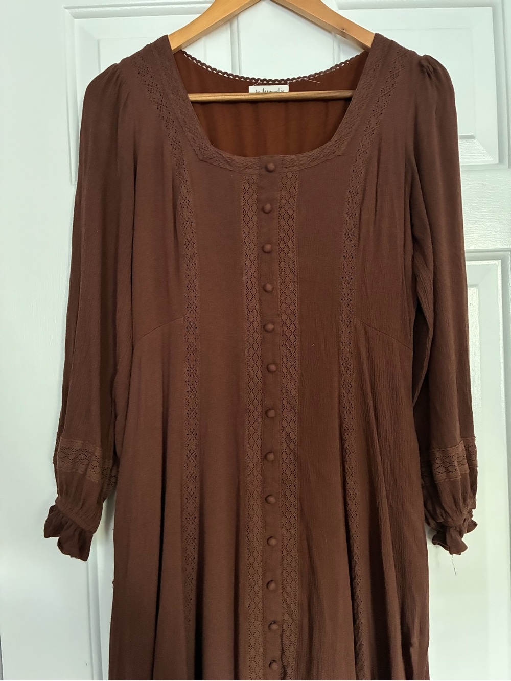 In Loom Brown Long Sleeve Maxi Dress